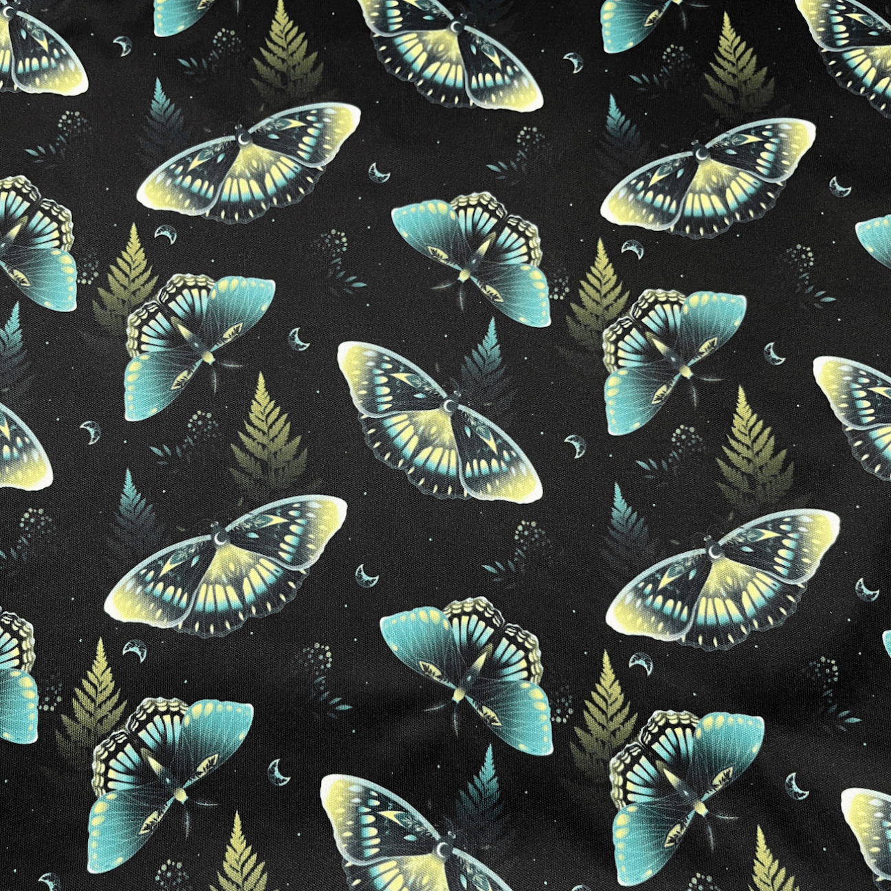 Butterfly pattern on a black background